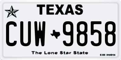 TX license plate CUW9858