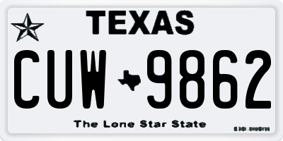 TX license plate CUW9862