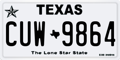 TX license plate CUW9864