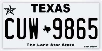 TX license plate CUW9865