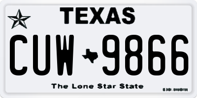 TX license plate CUW9866