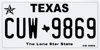 TX license plate CUW9869