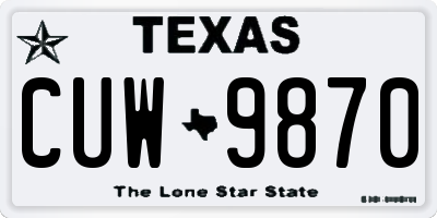 TX license plate CUW9870