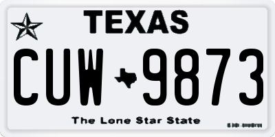 TX license plate CUW9873