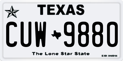 TX license plate CUW9880