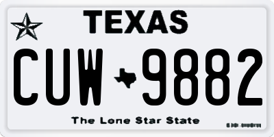 TX license plate CUW9882