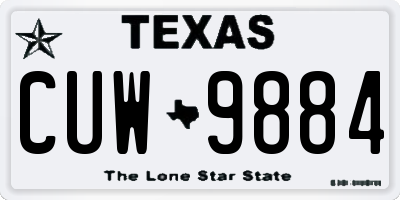 TX license plate CUW9884
