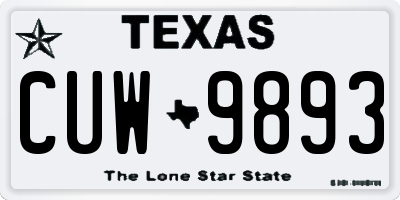 TX license plate CUW9893