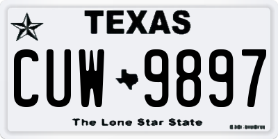 TX license plate CUW9897
