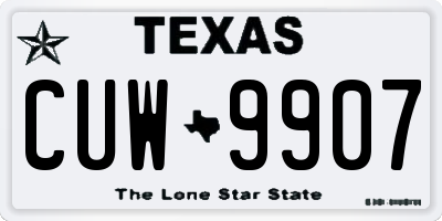 TX license plate CUW9907