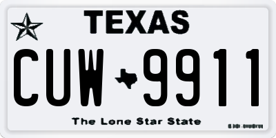 TX license plate CUW9911