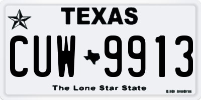 TX license plate CUW9913