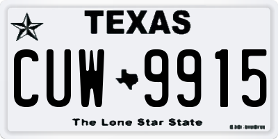 TX license plate CUW9915