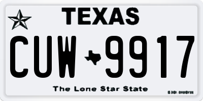 TX license plate CUW9917