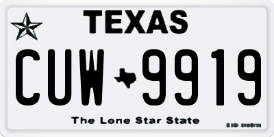 TX license plate CUW9919