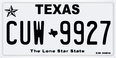 TX license plate CUW9927
