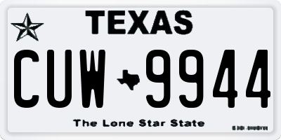 TX license plate CUW9944
