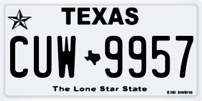 TX license plate CUW9957