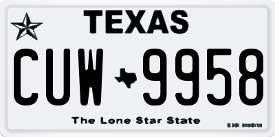 TX license plate CUW9958