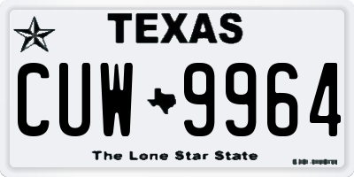 TX license plate CUW9964