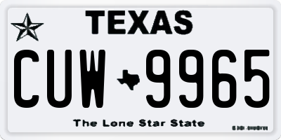 TX license plate CUW9965