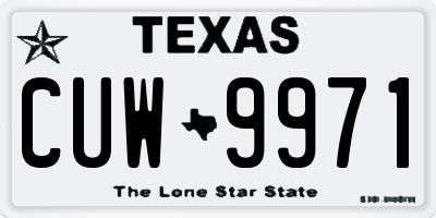 TX license plate CUW9971