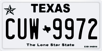 TX license plate CUW9972