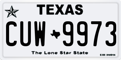 TX license plate CUW9973