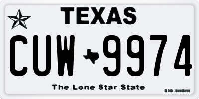 TX license plate CUW9974