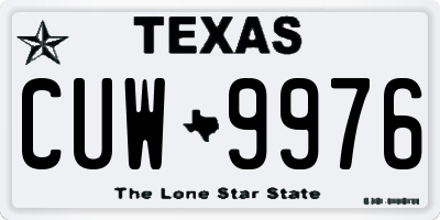 TX license plate CUW9976
