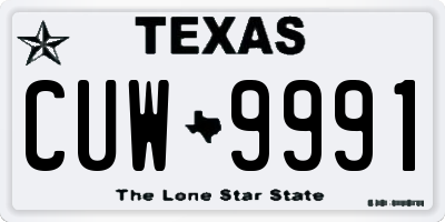 TX license plate CUW9991