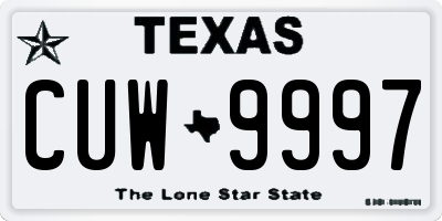 TX license plate CUW9997