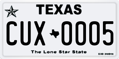 TX license plate CUX0005
