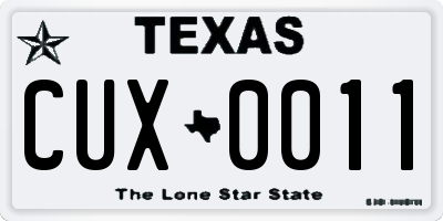 TX license plate CUX0011
