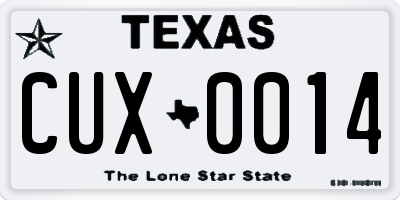 TX license plate CUX0014
