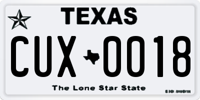 TX license plate CUX0018