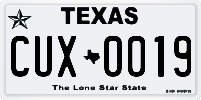 TX license plate CUX0019