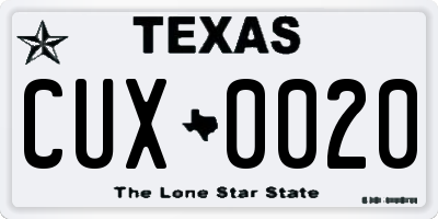 TX license plate CUX0020