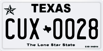 TX license plate CUX0028