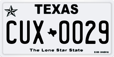 TX license plate CUX0029