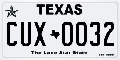 TX license plate CUX0032