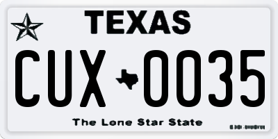 TX license plate CUX0035