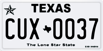 TX license plate CUX0037