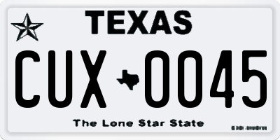 TX license plate CUX0045
