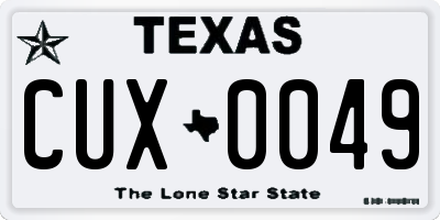 TX license plate CUX0049