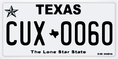 TX license plate CUX0060