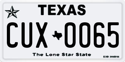 TX license plate CUX0065