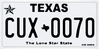 TX license plate CUX0070