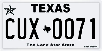 TX license plate CUX0071