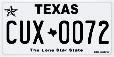 TX license plate CUX0072